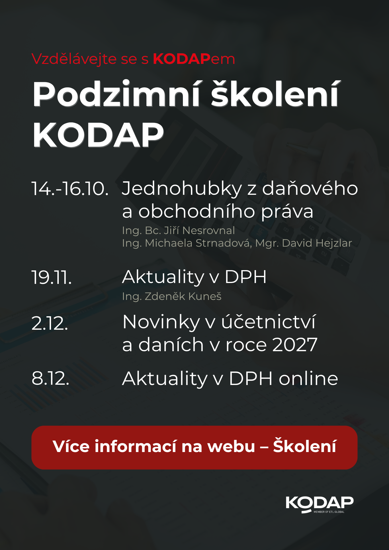 Podzimní školení KODAP 2026